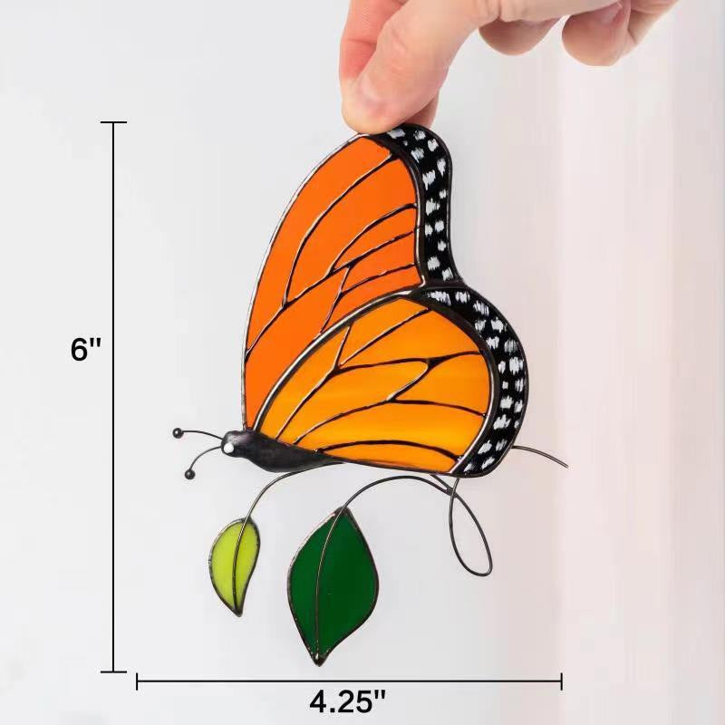 Handmade Stained Monarch Butterfly Window Decor