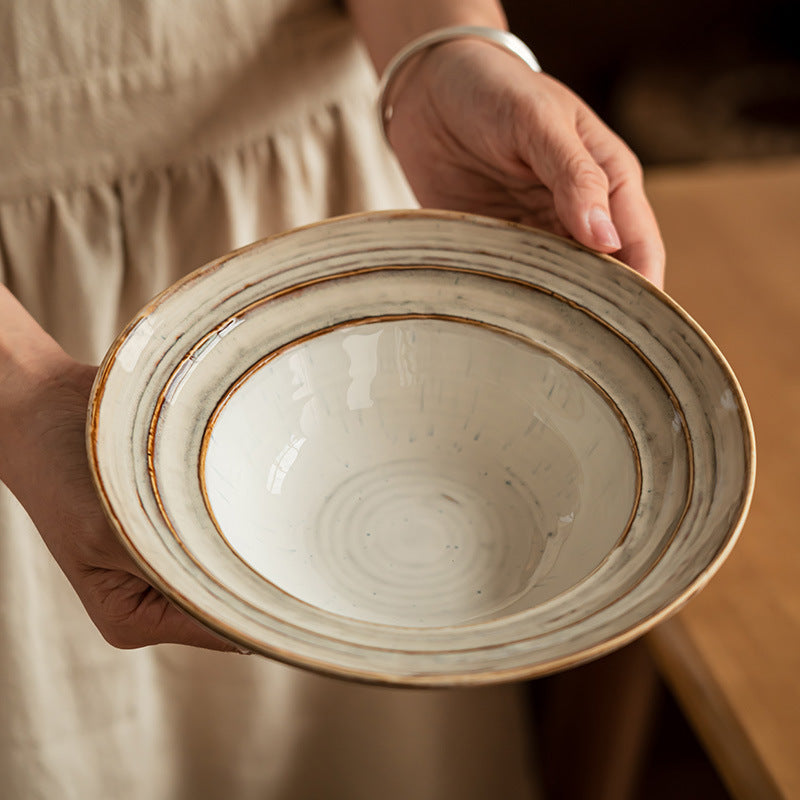 Retro-style handmade straw hat bowl