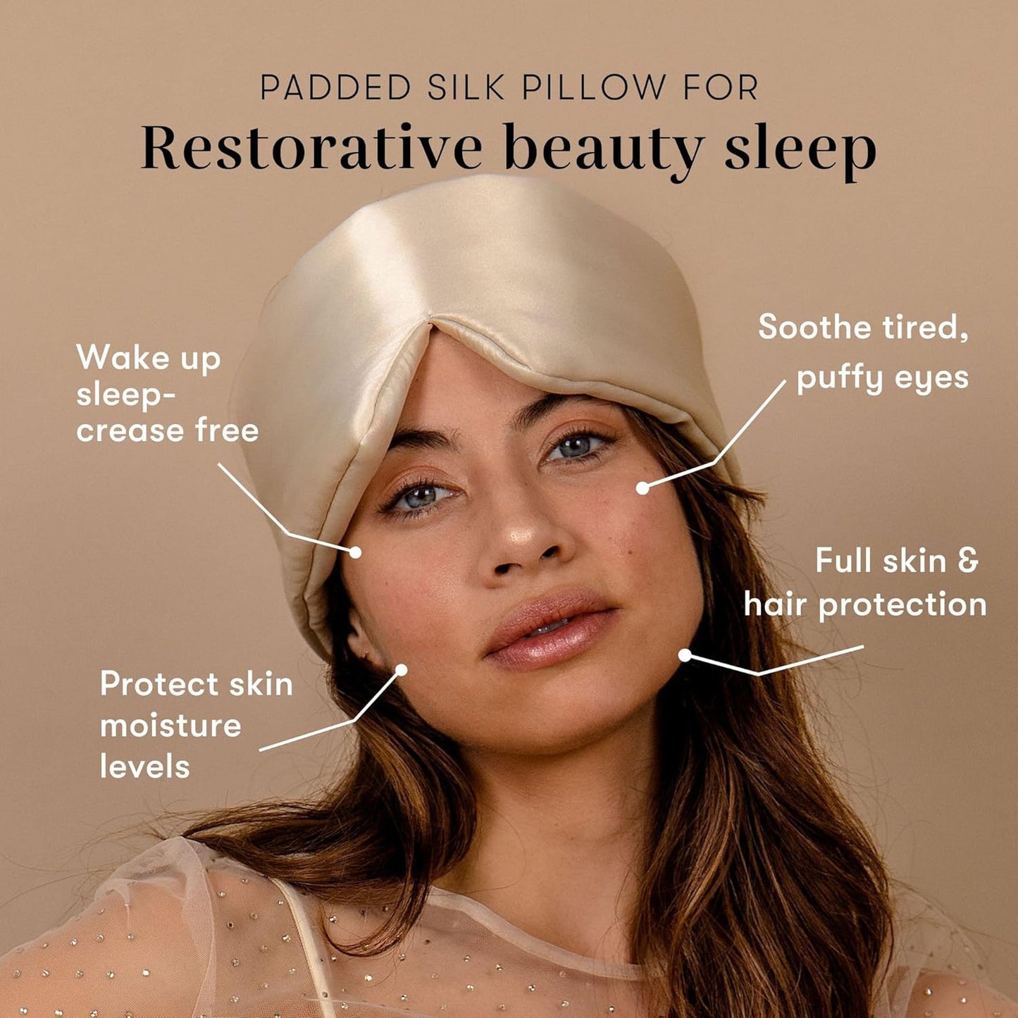 Silk Sleep Mask - Face-Hugging, Padded Cocoon for Luxury Sleep in Total Darkness - 100% Pure Mulberry Silk