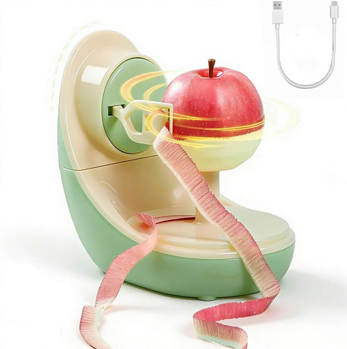 Cordless Electric Apple Fruit Peeler - Portable Rechargeable Battery Powered Tabletop Peeler, 30 Seconds Fast Peeling, Detachable Blade & Easy to Clean
