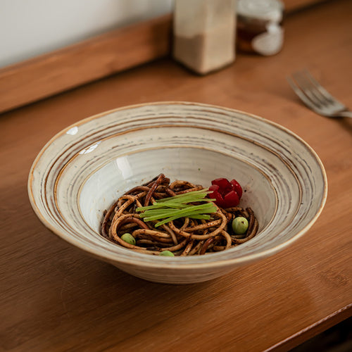 Retro-style handmade straw hat bowl