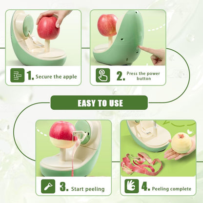Cordless Electric Apple Fruit Peeler - Portable Rechargeable Battery Powered Tabletop Peeler, 30 Seconds Fast Peeling, Detachable Blade & Easy to Clean