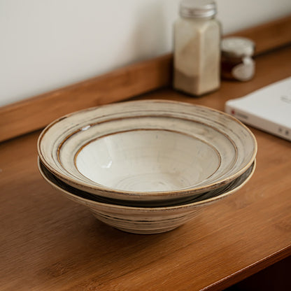 Retro-style handmade straw hat bowl