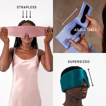 Silk Sleep Mask - Face-Hugging, Padded Cocoon for Luxury Sleep in Total Darkness - 100% Pure Mulberry Silk