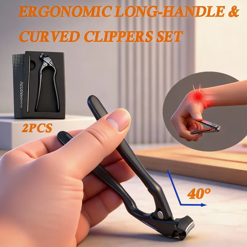 🥳2026 HOT SALE💅Stainless Steel Nail Clipper with Curved Precision Blades – Effortless for Thick Nails & Seniors! ✂️✨